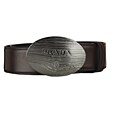 Prada Brown Leather Men's Etched Belt