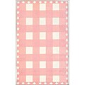 Hand-hooked Checkered Pink Rug (5' x 8')