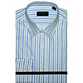 Domani Blue Label Men's Blue Stripe Dress Shirt