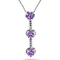 10k Gold Amethyst and Diamond Drop Necklace