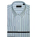 Domani Blue Label Men's Navy and Blue Dress Shirt