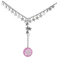 Sterling Silver Pink Cubic Zirconia Star Necklace