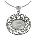 Sterling Silver Mother of Pearl Filigree Necklace