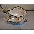 Limoges Blue Oyster with Mermaid Keepsake Box