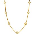14k Gold Sterling Silver Cubic Zirconia Necklace