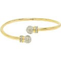 14k Gold Overlay Diamond Accent Cuff Bangle