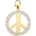 14k Yellow Gold 1/10ct TDW Diamond Peace Charm