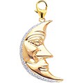 14k Yellow Gold 1/10ct TDW Diamond Moon Charm
