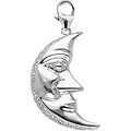 14k White Gold 1/10ct TDW Diamond Moon Charm