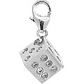 14k White Gold 1/10ct TDW Diamond Dice Charm