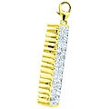 14k Yellow Gold 1/10ct TDW Comb Charm