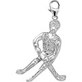 14k White Gold 1/10ct TDW Diamond Hockey Charm