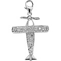 14k White Gold 1/10ct TDW Diamond Airplane Charm