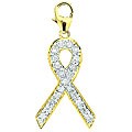 14k Gold 1/10ct TDW Diamond Ribbon Charm