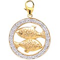 14k Gold 1/10ct TDW Diamond Pices Zodiac Charm