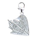14k White Gold 1/10ct TDW Diamond Conch Charm