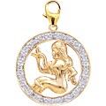 14k Gold 1/10ct TDW Diamond Virgo Zodiac Charm