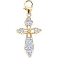 14k Yellow Gold 1/10ct TDW Diamond Cross Charm