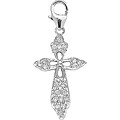 14k White Gold 1/10ct TDW Diamond Cross Charm