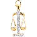 14k Gold 1/10ct TDW Diamond Scales of Justice Charm