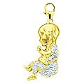 14k Gold 1/10ct TDW Diamond Infant Charm