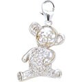 14k Gold 1/10ct TDW Diamond Teddy Bear Charm