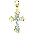 14k Gold 1/10ct TDW Diamond Cross Charm