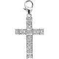 14k White Gold 1/10ct TDW Diamond Cross Charm