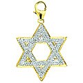 14k Gold 1/10ct TDW Diamond Star of David Charm