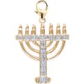14k Gold 1/10ct TDW Diamond Menorah Charm