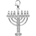 14k White Gold 1/10ct TDW Diamond Menorah Charm