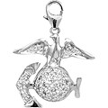 14k Gold 1/10ct TDW Diamond Marine's Logo Charm