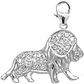 14k White Gold 1/10ct TDW Diamond Lion Charm