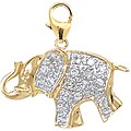 14k Gold 1/10ct Diamond Elephant Charm