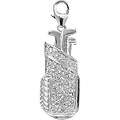 14k White Gold 1/10ct TDW Diamond Golf Bag Charm