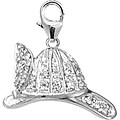 14k Gold 1/10ct TDW Diamond Fireman's Hat Charm