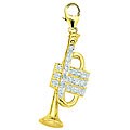 14k Yellow Gold 1/10ct TDW Diamond Trumpet Charm