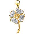 14k Gold 1/10 ct TDW Diamond Four Leaf Clover Charm (H-I-J, I2)