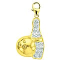 14k Yellow Gold 1/10ct TDW Diamond Bowling Charm
