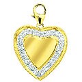 14k Gold 1/10ct TDW Diamond Heart Disc Charm