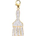 14k Gold 1/10ct TDW Diamond Paintbrush Charm (H-I-J, I2)