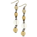 1928 Jewelry Ear Candy Natural Hues Linear Bead Earrings