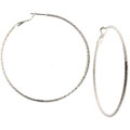 1928 Jewelry Silvertone Textured Large Hoop Earrings