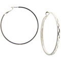 1928 Jewelry Silvertone Mega Hoops Etched Earrings