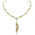 1928 Jewelry Goldtone Aged White Bead Necklace