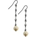 1928 Jewelry Hematitetone Simulated Pearl Drop Earrings