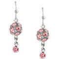 1928 Jewelry Petite Dreams Silvertone Rose Pink Earrings