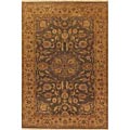 Hand-knotted Shalimar Green Wool Rug (5'6 x 8'6)