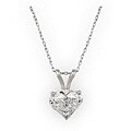 14k White Gold 1ct TDW Diamond Heart Necklace (D, SI1)