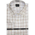 O.H.H.A. Men's White/ Brown Checkered Dress Shirt